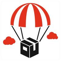 Air Delivery icon in red color vector