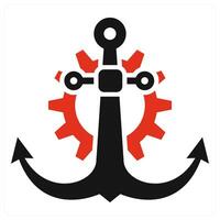 Anchor icon concept in red color vector