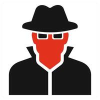Anonymity icon concept in red color vector