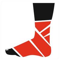 Ankle Injury icon concept in red color vector