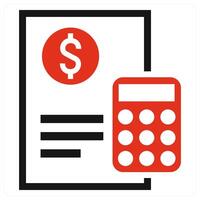 Accounting Report icon concept in red color vector