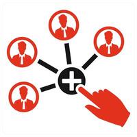 Add User icon concept in red color vector