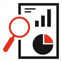 Analytics in red color vector