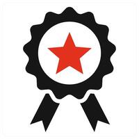 Achievement and mission icon in red color vector