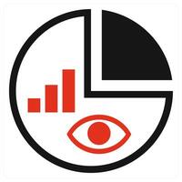 Advertising Report icon in red color vector
