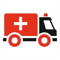 Ambulance icon concept in red color vector