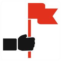 Achievement and goal in red color vector