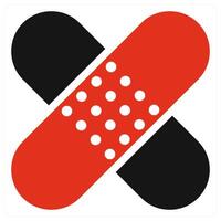 Bandage and aid icon concept in red color vector