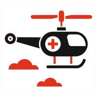 Air Ambulance icon concept in red color vector