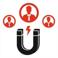 Attract User icon in red color vector
