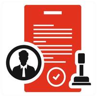 Approval icon concept in red color vector