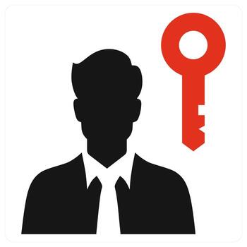 Authentication icon concept in red color vector