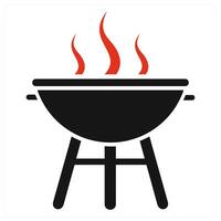 Barbeque icon concept in red color vector