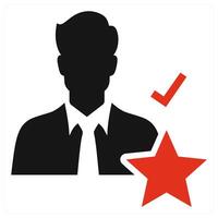 Best Employee icon concept in red color vector