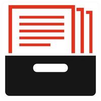 Archives icon concept in red color vector