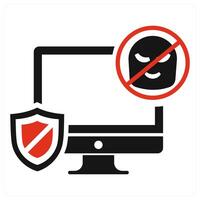 Anti Theft Data Protection in red color vector