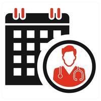 Appointment Booking icon concept in red color vector