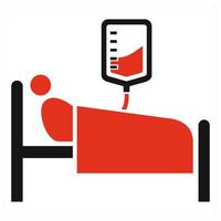 Blood Transfusion icon concept in red color vector