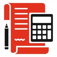 Bill and finance icon concept in red color vector