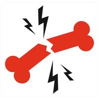 Bone Injury icon concept in red color vector