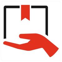 Parcel icon concept in red color vector