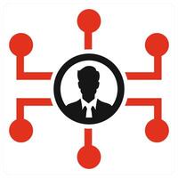Business Connectivity concept in red color vector