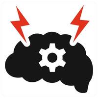 Brainstorming icon in red color vector