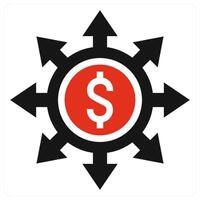 Budget Breakdown icon concept in red color vector