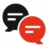 Bubble Chat icon concept in red color vector