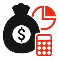Budget and finance icon concept in red color vector