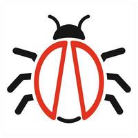 Bug and virus icon in red color vector