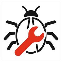 Bug Fixing in red color vector