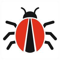 Bug icon concept in red color vector