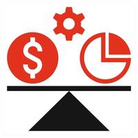 Budget Balance icon concept in red color vector