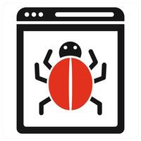 Bug Fixing concept in red color vector