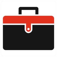 Business Bag icon concept in red color vector