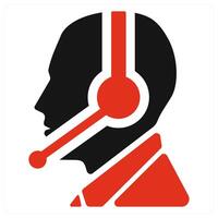 Call Center icon concept in red color vector