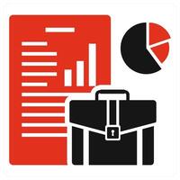 Business Audit icon concept in red color vector