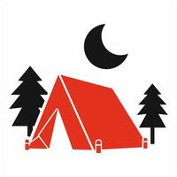 Camp icon concept in red color vector
