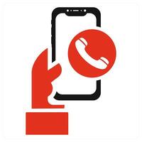 Call concept in red color vector