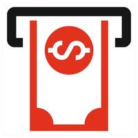 Cashout icon concept in red color vector