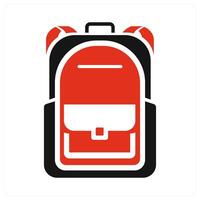 Camping Bag icon concept in red color vector