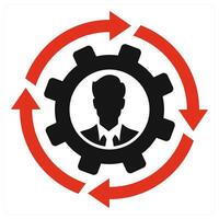 Business Process icon concept in red color vector