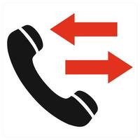 Call Log icon concept in red color vector
