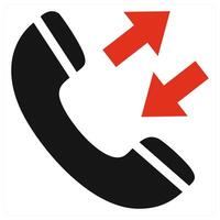 Call in red color vector