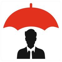 Business Protection icon concept in red color vector