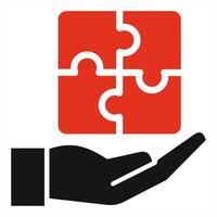 Business Solution concept in red color vector