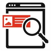 User Details Search icon concept in red color vector
