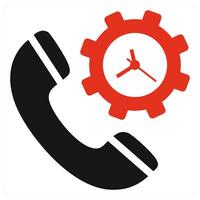 Call Management icon concept in red color vector