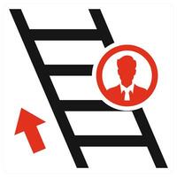 Career Ladder icon concept in red color vector
